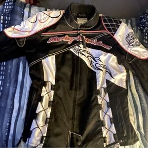 Harley Davidson Women's Exuberant Black White and Pink Polyester In HD sz S